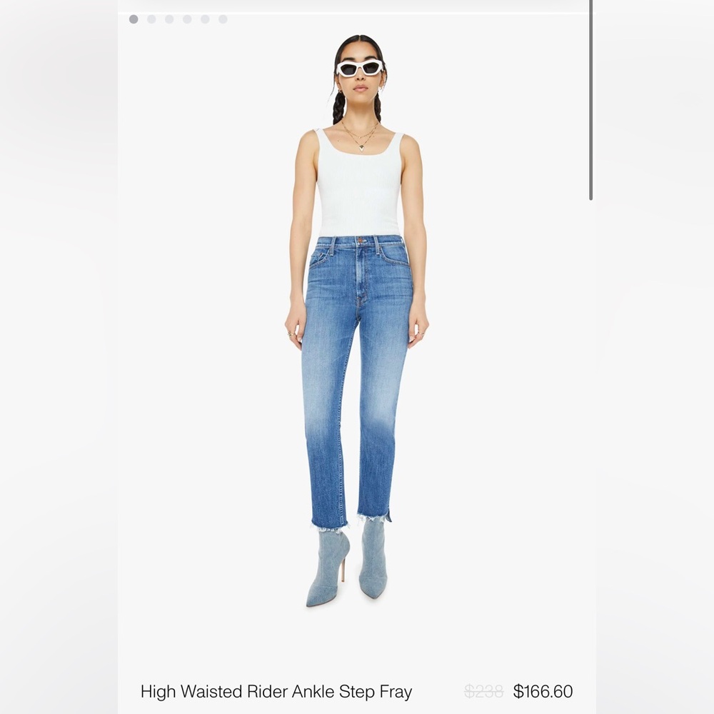 MOTHER High Waisted Rider Ankle Step Fray in Loafers & Lassos